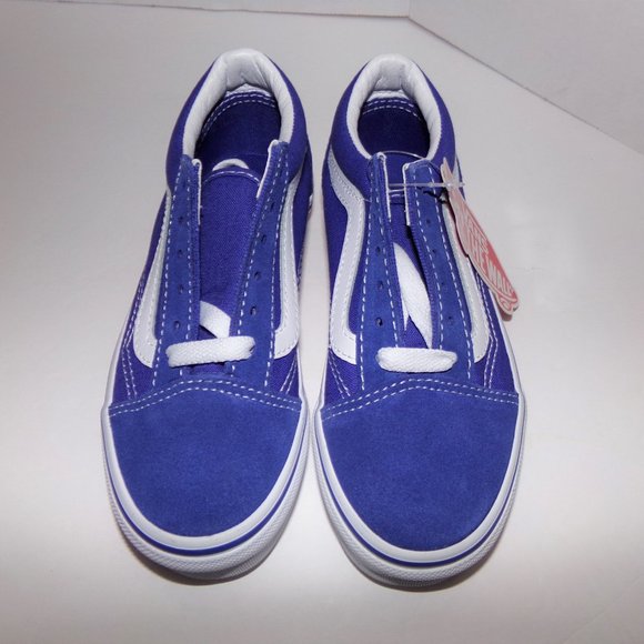 NEW KIDS SIZE 13 VANS CHECKER BOARD RAINBOW BLUE SUEDE LIKE WITH WHITE SO COOL! - Picture 3 of 10